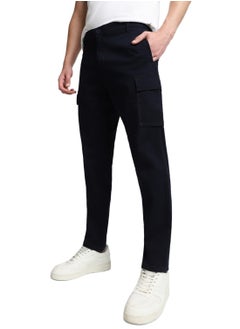 Dennis Lingo Navy Cargo Trousers for Men, Slim Fit, Cotton Lycra  - Image 4