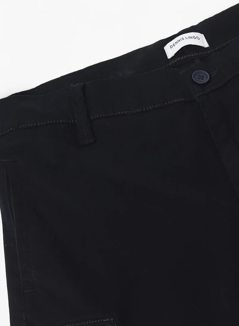 Dennis Lingo Navy Cargo Trousers for Men, Slim Fit, Cotton Lycra