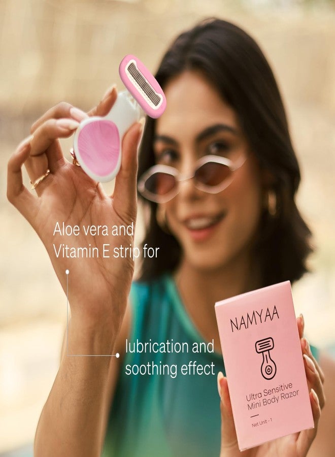 Qraa Namyaa Ultra Sensitive Mini Body Razor For Women | 2x Smoother And Long Lasting | Curve-Friendly, Smooth & Hassle-Free | 5 Blades | Pack of 1 - Image 4
