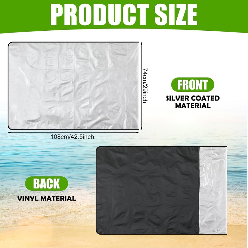 BBTO 2 Pcs Car Seat Sun Shade Cover Car Seat Cooler Toddler Car Seat Cover Heat Protector Reflective Baby Seat Covers Keep Baby Cool and Child Safety for Travel Strap StyleSilver Coated Cloth - Image 2