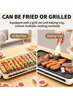 YQbest 2-In-1 Portable Multifunctional Electric BBQ Grill Smokeless Non-Stick Roasting Barbecue Grill For Family  - Image 5