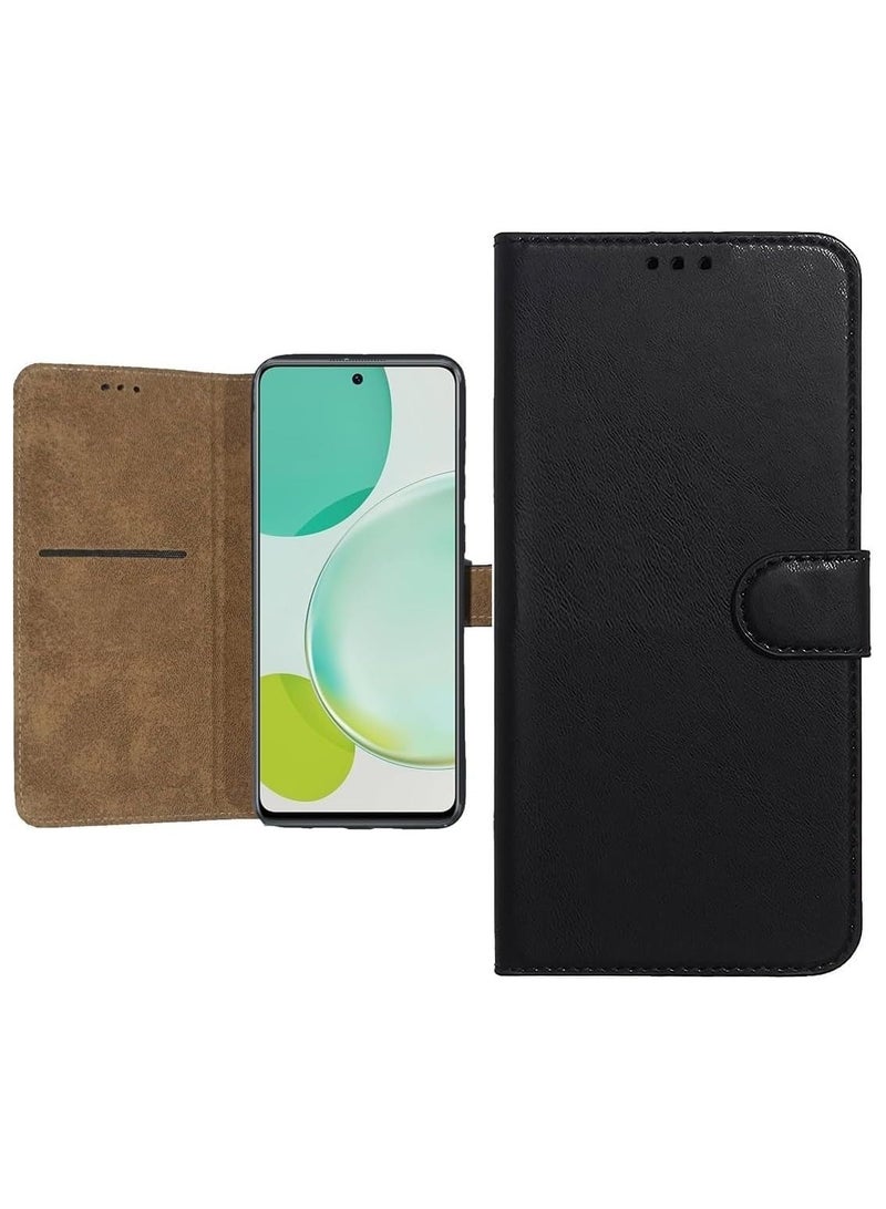 جراب جلد وش وظهر جلد بكبسوله لغلق الجراب متوافق مع هاتف Realme 5 Pro