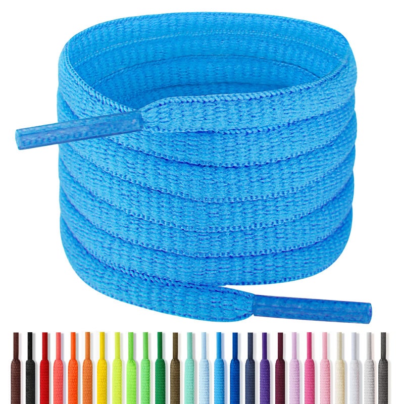 Handshop Half Round Shoelaces 1/4" - Oval Shoe Laces Replacements For Sneakers and Athletic Shoes Sports Royal Blue 45.3 inch (115cm) - Image 1
