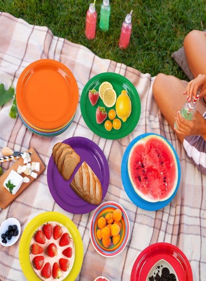 Breroa 72 Pieces 9 Inch Colored Paper Plates Disposable Heavy Duty Paper Plate Sustainable Dinner Dessert Plate Decorative Plates Bulk for Parties, Holidays, Picnics - Image 5