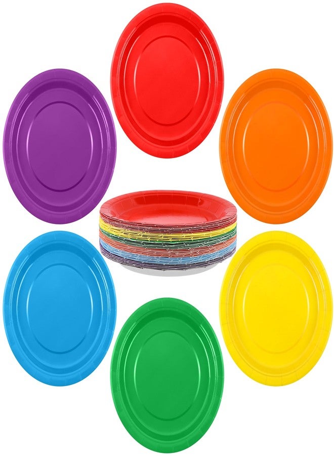 Breroa 72 Pieces 9 Inch Colored Paper Plates Disposable Heavy Duty Paper Plate Sustainable Dinner Dessert Plate Decorative Plates Bulk for Parties, Holidays, Picnics - Image 1