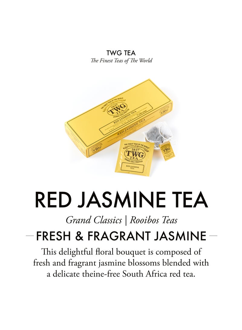 TWG Tea Red Jasmine Tea | Rooibos Tea | Jasmine Flower | 15 Hand Sewn Cotton Teabags | Gift Set - Image 3