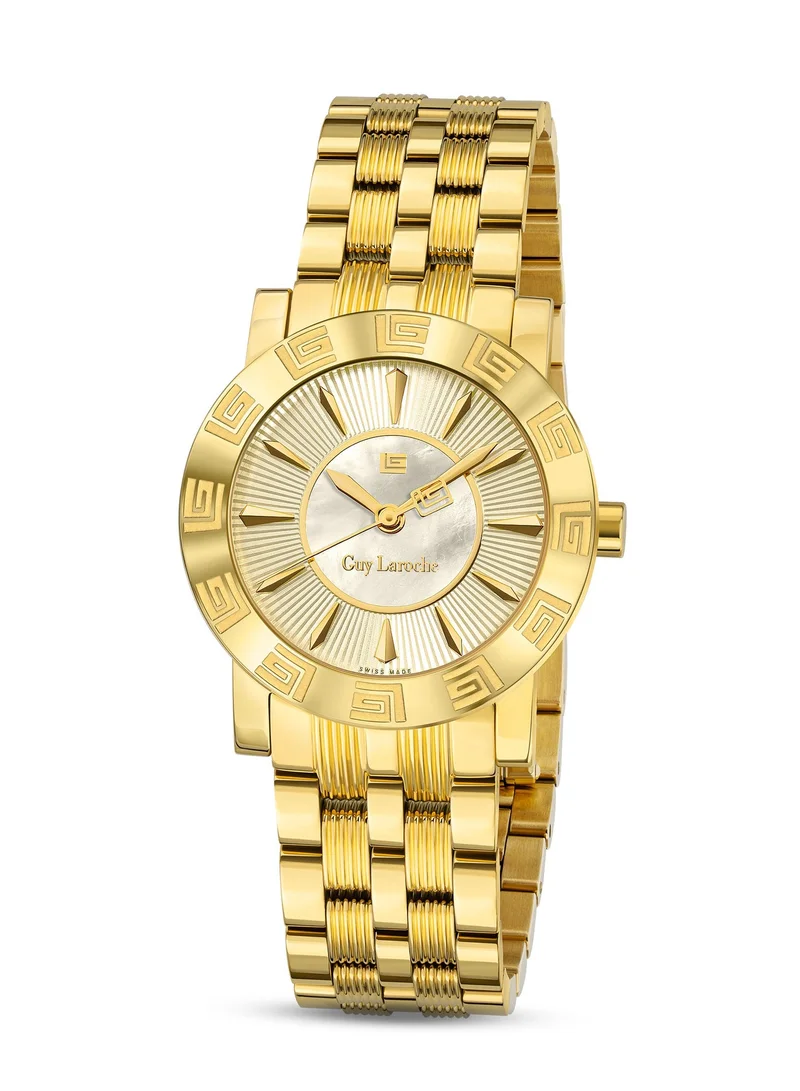 Alex Yellow Gold Stainless Steel Bracelet Analog Watch for Women 29mm