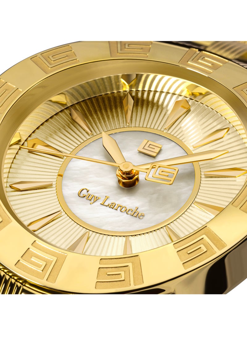 Guy Laroche Alex Watch for Women with Yellow Gold Stainless Steel Bracelet 29 mm 5 Atm  - Image 4