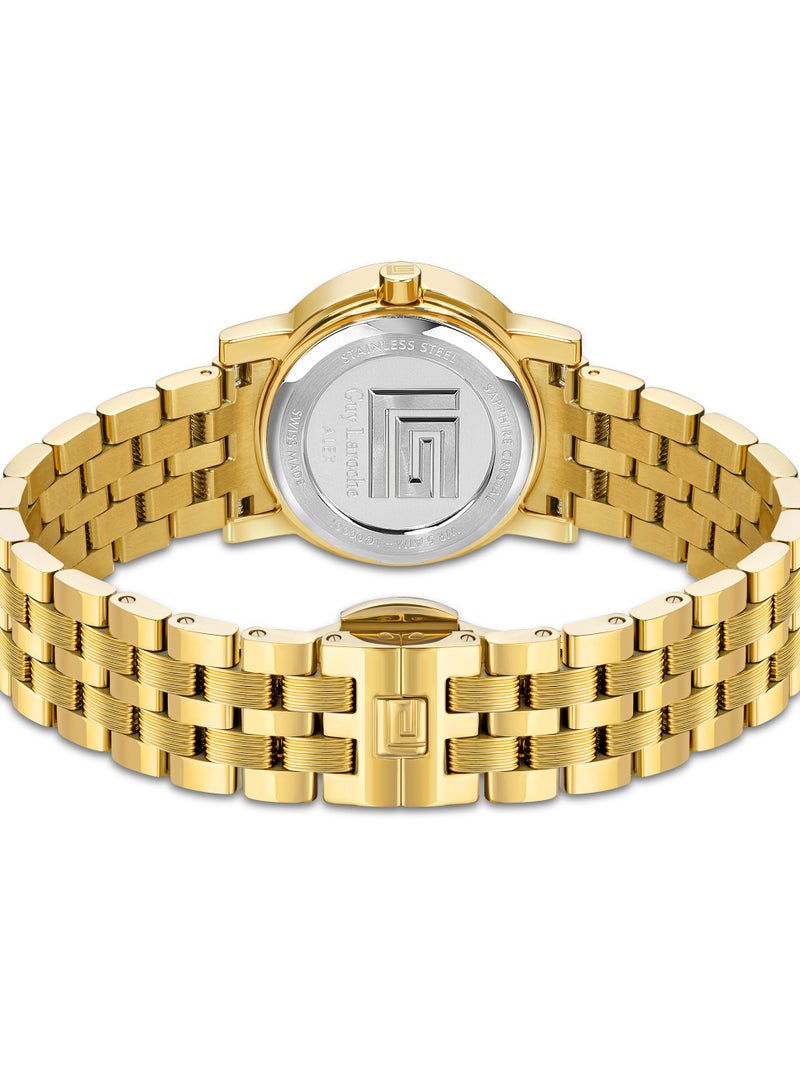 Guy Laroche Alex Watch for Women with Yellow Gold Stainless Steel Bracelet 29 mm 5 Atm  - Image 3
