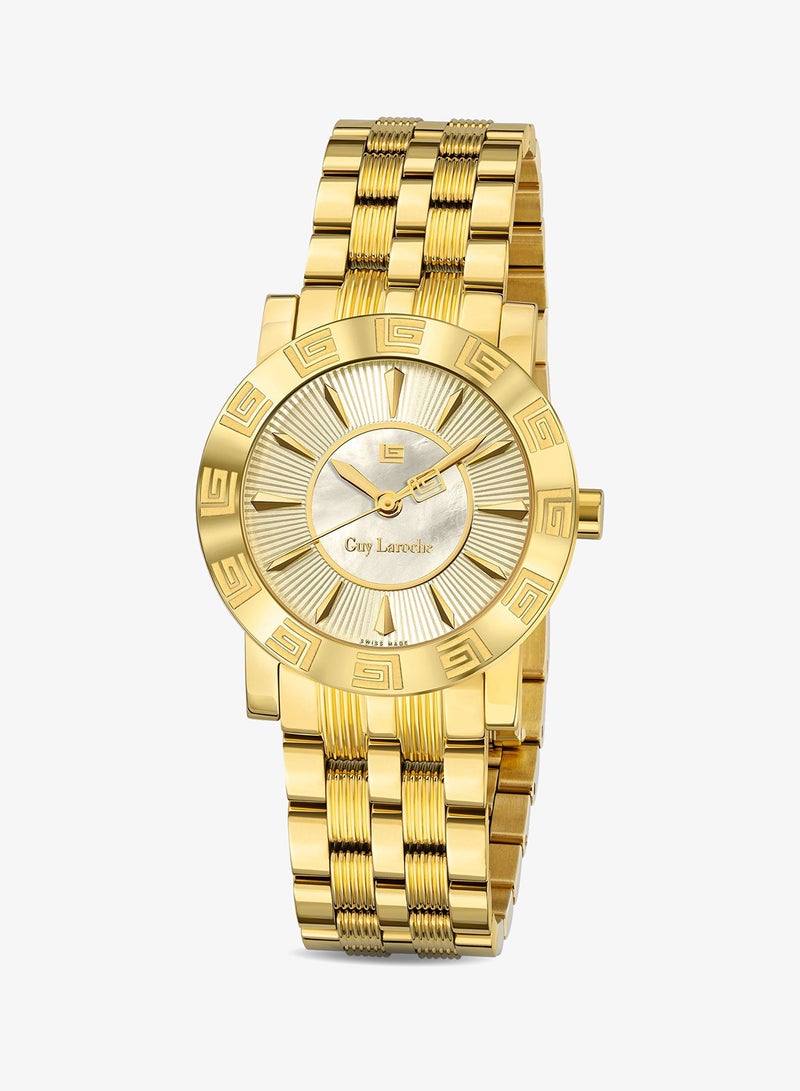 Guy Laroche Alex Yellow Gold Stainless Steel Bracelet Analog Watch for Women 29mm - Image 1