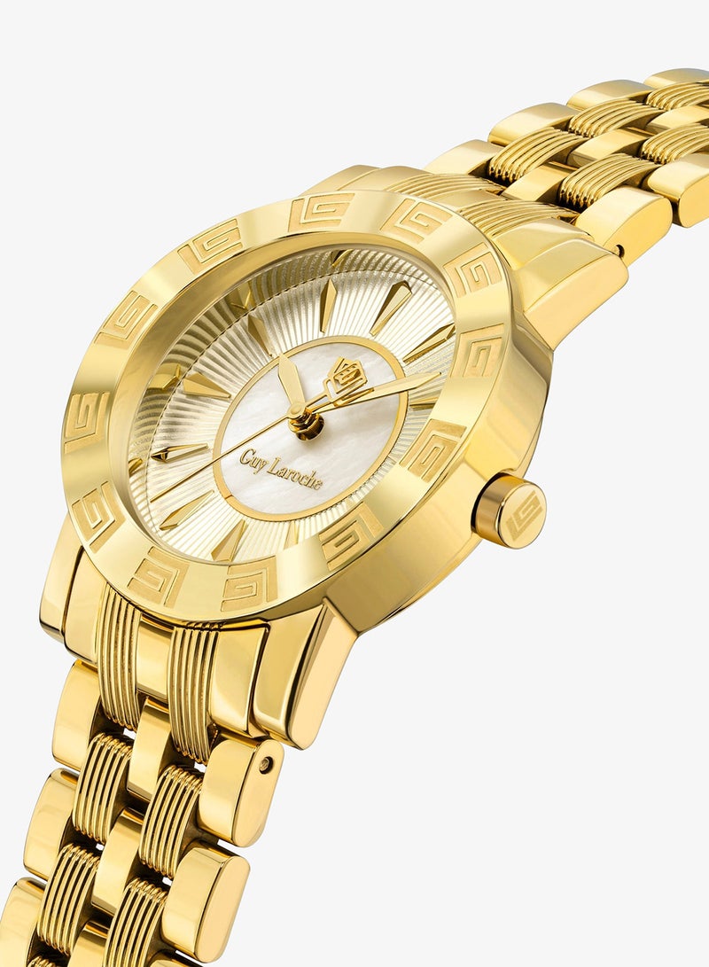 Guy Laroche Alex Yellow Gold Stainless Steel Bracelet Analog Watch for Women 29mm - Image 2