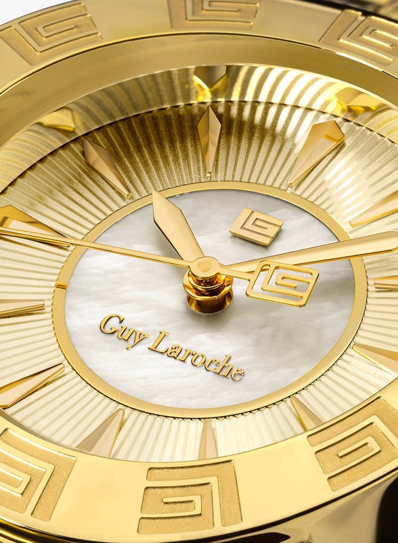 Guy Laroche Alex Yellow Gold Stainless Steel Bracelet Analog Watch for Women 29mm - Image 4