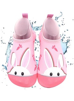 TAPIT Water Shoes Kids Kids Boys Girls Beach Shoes Kids Beach Swim Shoes Non Slip Toddler Kids Aqua Socks Quick Dry Barefoot Aqua Socks for Swinmming Pool Beach Outdoor (Pink Rabbit)  - Image 1
