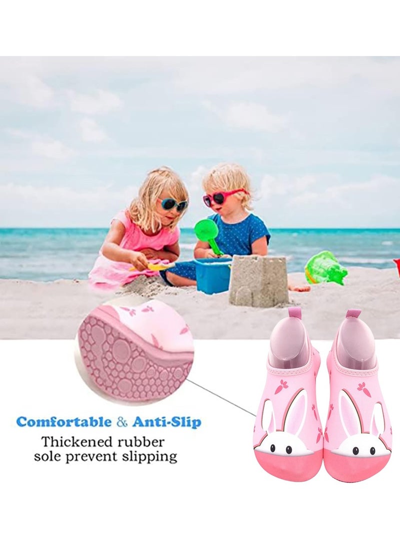 TAPIT Water Shoes Kids Kids Boys Girls Beach Shoes Kids Beach Swim Shoes Non Slip Toddler Kids Aqua Socks Quick Dry Barefoot Aqua Socks for Swinmming Pool Beach Outdoor (Pink Rabbit)  - Image 3