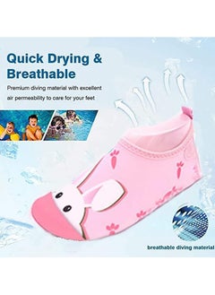 TAPIT Water Shoes Kids Kids Boys Girls Beach Shoes Kids Beach Swim Shoes Non Slip Toddler Kids Aqua Socks Quick Dry Barefoot Aqua Socks for Swinmming Pool Beach Outdoor (Pink Rabbit)  - Image 2
