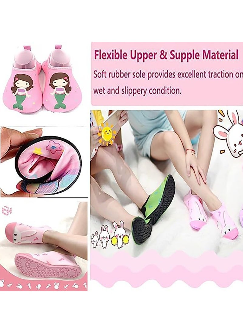 TAPIT Water Shoes Kids Kids Boys Girls Beach Shoes Kids Beach Swim Shoes Non Slip Toddler Kids Aqua Socks Quick Dry Barefoot Aqua Socks for Swinmming Pool Beach Outdoor (Pink Rabbit)  - Image 4