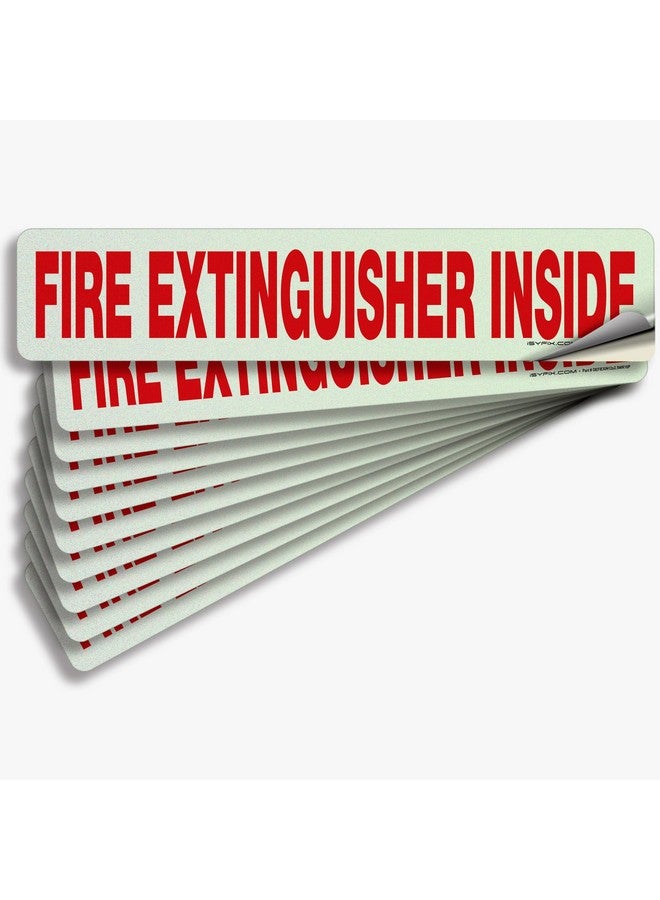iSYFIX Fire Extinguisher Inside Sticker Sign - 10 Pack 12X2.5 Inch - Self-Adhesive Reflective Vinyl Decals, Laminated Uv, Weather, Scratch, Fade Resistance, For Cars, Trucks, Trailers & Vehicles  - Image 1