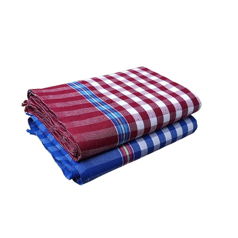 ASH Traders Cotton chex Bath Towel Combo 300 GSM (Set of 2, Multicolour 33 * 66 inches) Suitable for All Men and Women - Image 1