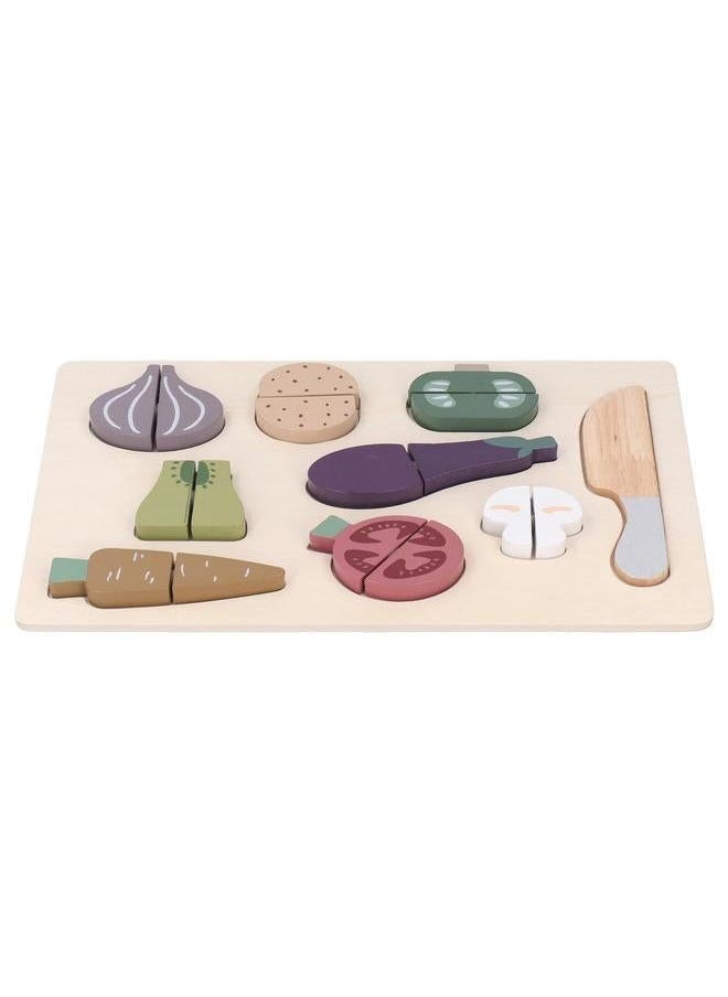 NIBEMINENT Vegetable Fruit Cutting Puzzle Toys Wooden Kitchen Food Interactive Early Educational Toy for Over 2 Years Old  - Image 3
