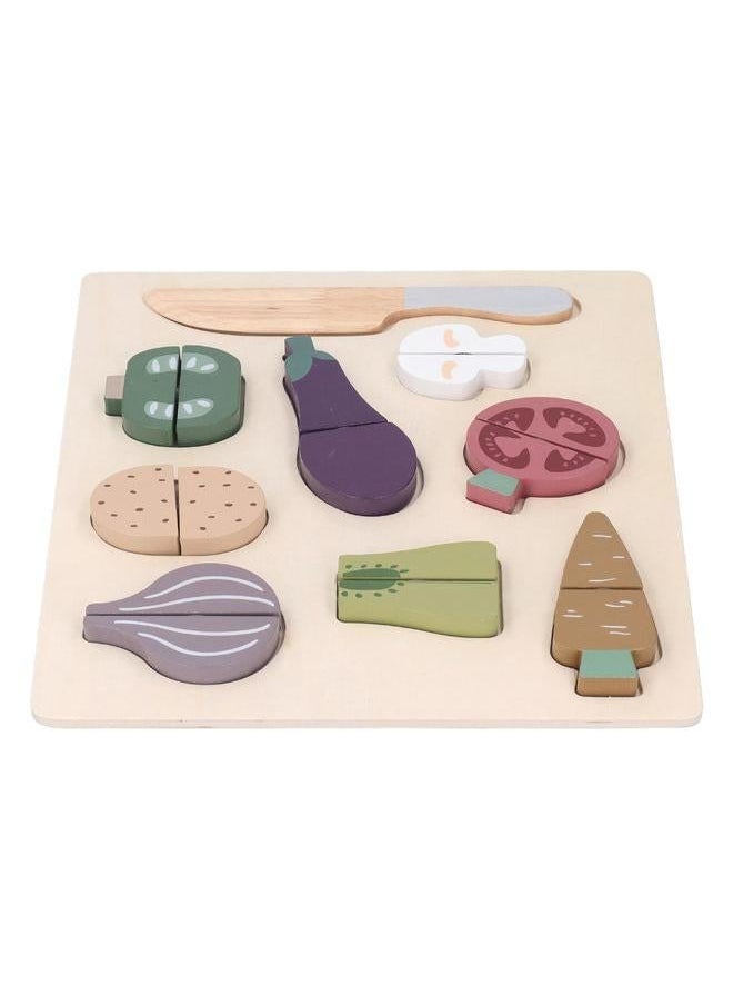 NIBEMINENT Vegetable Fruit Cutting Puzzle Toys Wooden Kitchen Food Interactive Early Educational Toy for Over 2 Years Old  - Image 5