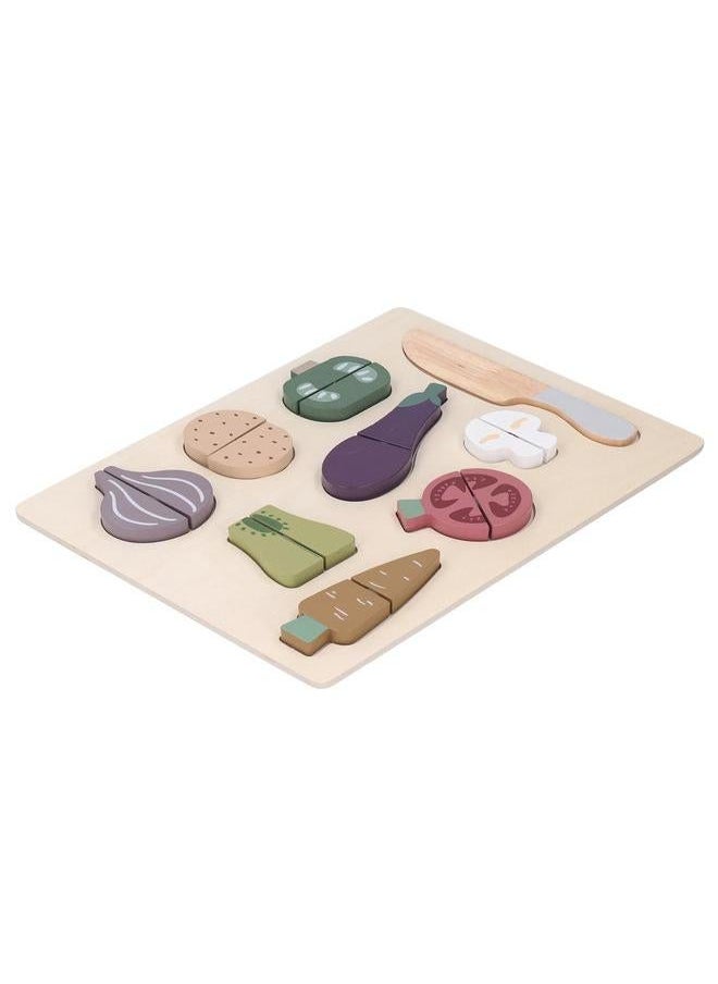 NIBEMINENT Vegetable Fruit Cutting Puzzle Toys Wooden Kitchen Food Interactive Early Educational Toy for Over 2 Years Old  - Image 4