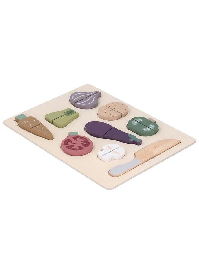 NIBEMINENT Vegetable Fruit Cutting Puzzle Toys Wooden Kitchen Food Interactive Early Educational Toy for Over 2 Years Old  - Image 2