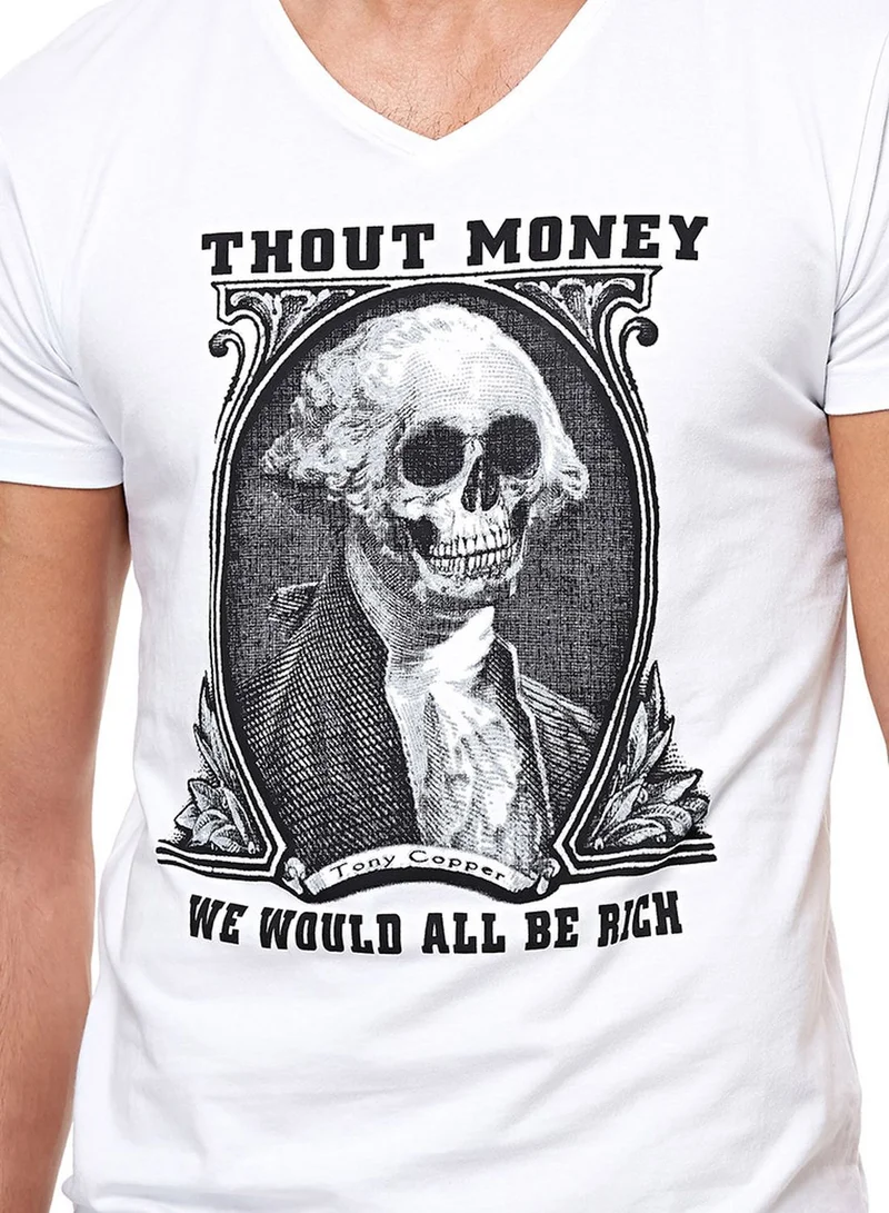 Fifteen Minutes Printed Skull TShirt