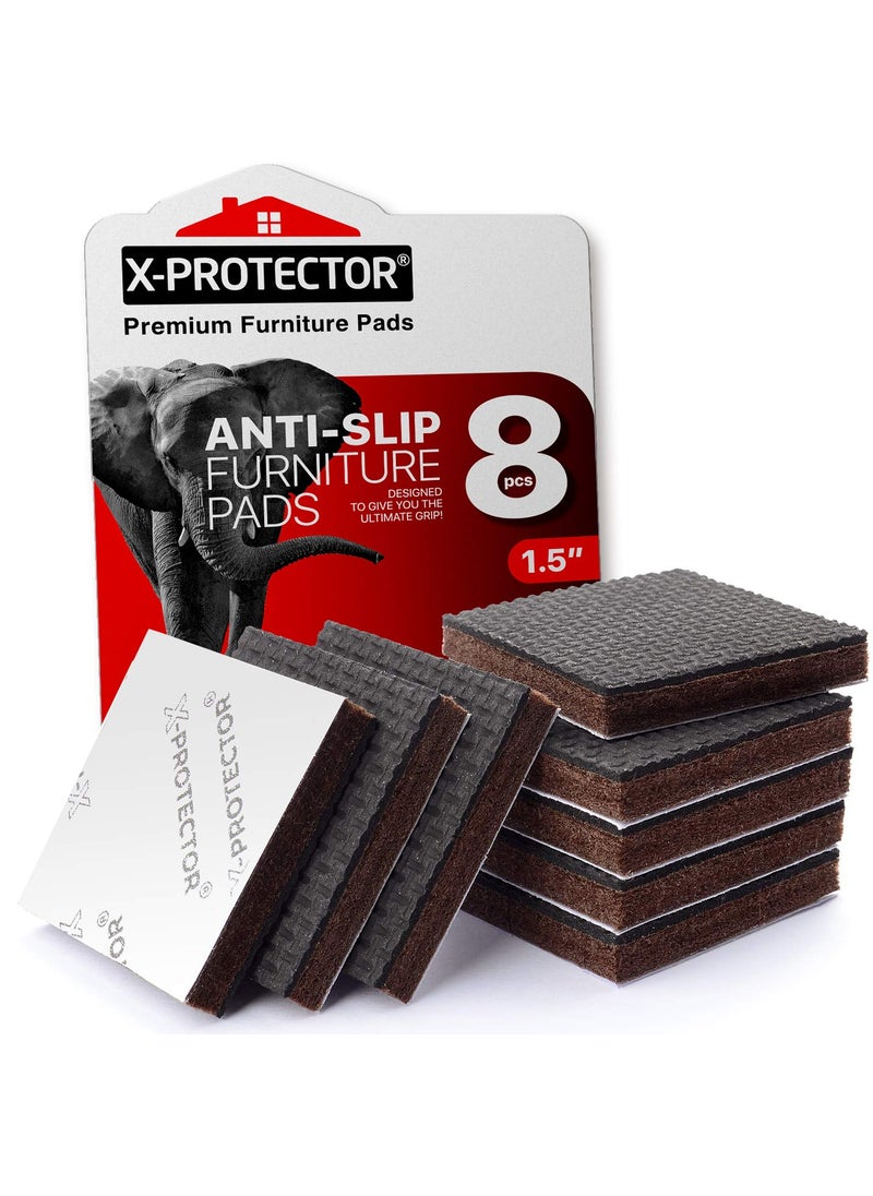 X-Protector Non Slip Furniture Pads 8 pcs 1 12 XProtector  Premium Furniture Grippers SelfAdhesive Rubber Feet Furniture Feet  Ideal Non Skid Furniture Pad Floor Protectors  Keep Furniture in Place 