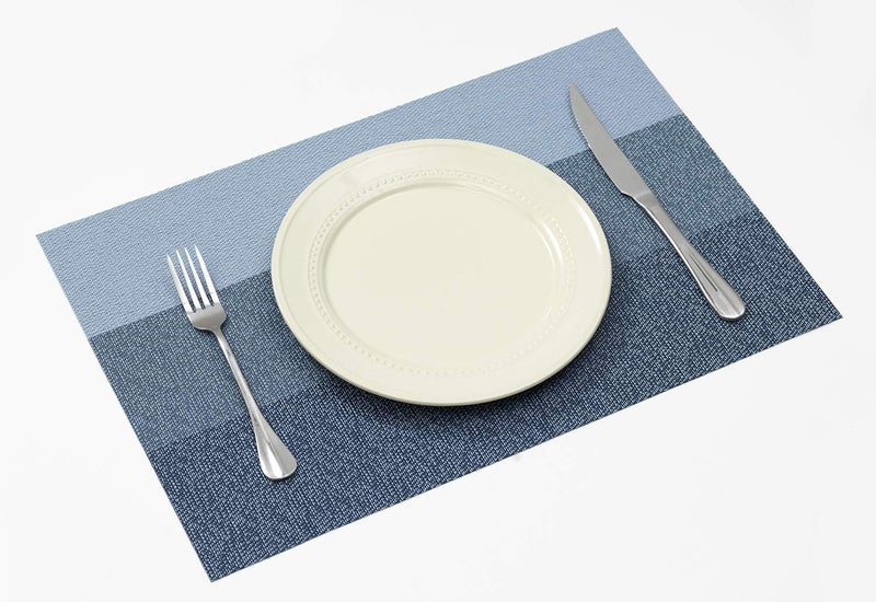 VDHJA Durable HeatResistant NonSlip PVC Vinyl Woven Placemats Washable Stylish Perfect for Dining Tables office Protection LongLasting for Everyday Use or Special Occasions 4pcs 46cmX30cm - Image 4