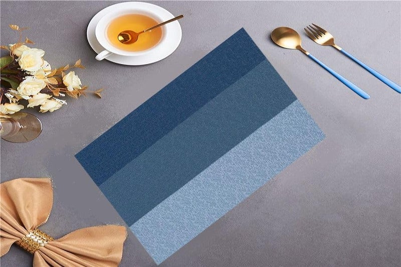 VDHJA Durable HeatResistant NonSlip PVC Vinyl Woven Placemats Washable Stylish Perfect for Dining Tables office Protection LongLasting for Everyday Use or Special Occasions 4pcs 46cmX30cm - Image 1