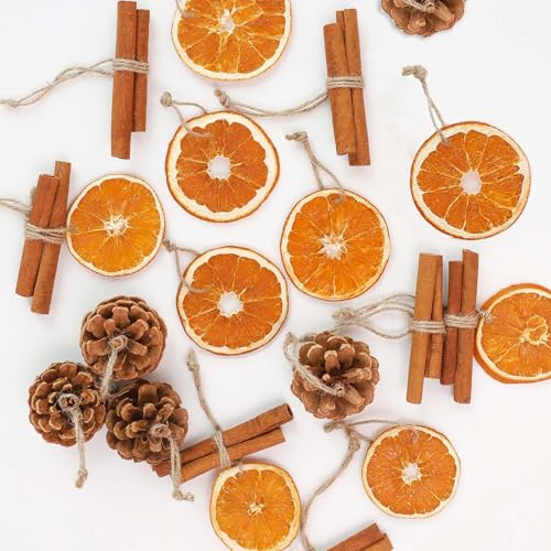 ORIENTAL CHERRY Christmas Decorations 36Pcs Natural Orange Slices Cinnamon Pinecones Set with Jute Hangers Unique Craft Ornaments Bulk for Xmas Tree Holiday Farmhouse Rustic Decor Indoor - Image 1