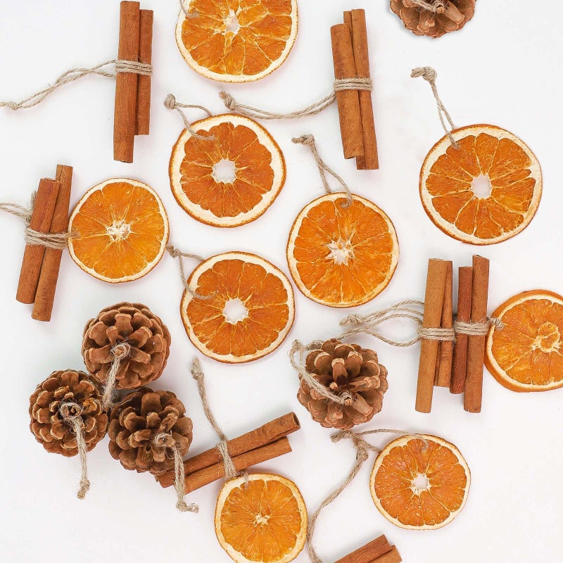 ORIENTAL CHERRY Christmas Decorations 36Pcs Natural Orange Slices Cinnamon Pinecones Set with Jute Hangers Unique Craft Ornaments Bulk for Xmas Tree Holiday Farmhouse Rustic Decor Indoor - Image 2