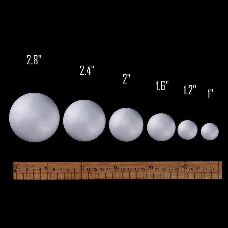 Pllieay Make Your Own Solar System Model with 14 Mixed Sized Polystyrene Spheres Balls and 10 Pieces 24 cm Long Bamboo Sticks for School Projects - Image 3