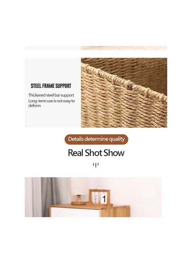 Goolsky Water Hyacinth Storage Basket ,Graciadeco Wicker Baskets for organizing, Folding Storage Cube Bins, Decorative Seagrass Shelf Basket , Storage Bins for Shelves Organizing or Decor