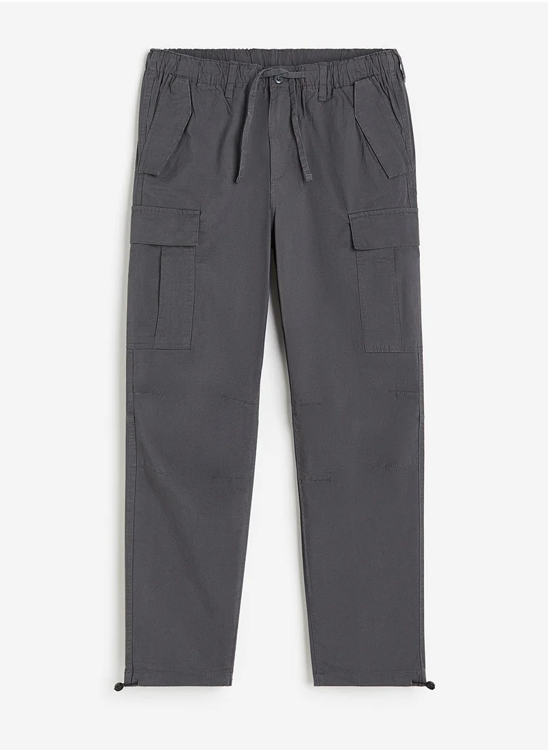 H&M Regular Fit Ripstop Cargo Trousers