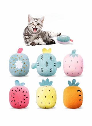 Cat Catnip Toys, 6 Pcs Pillows Cat Crinkle Toys, Rattle Sound, Cat Toys for Indoor Cats Interactive with Cute Fruits Set, Assorted Kitty Toys, Cat Teething Chew Toy with Plush Gift - pzsku/Z45A702491315FAE4F434Z/45/_/1720860612/2ccfa971-e901-4b1d-b675-580e05d51e89