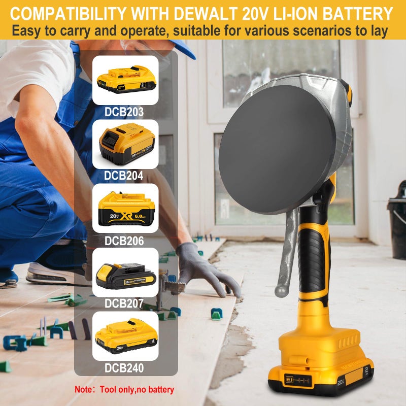 Brngeqi Tile Vibration Tool For Dewalt 20V Battery  Tile Vibration Leveling Machine With 8 Speed  Suction Cup  Digital Display Max 25000R/Min  150W Tile Suction Cup Tool For Floor Wall (Tool Only) - Image 5