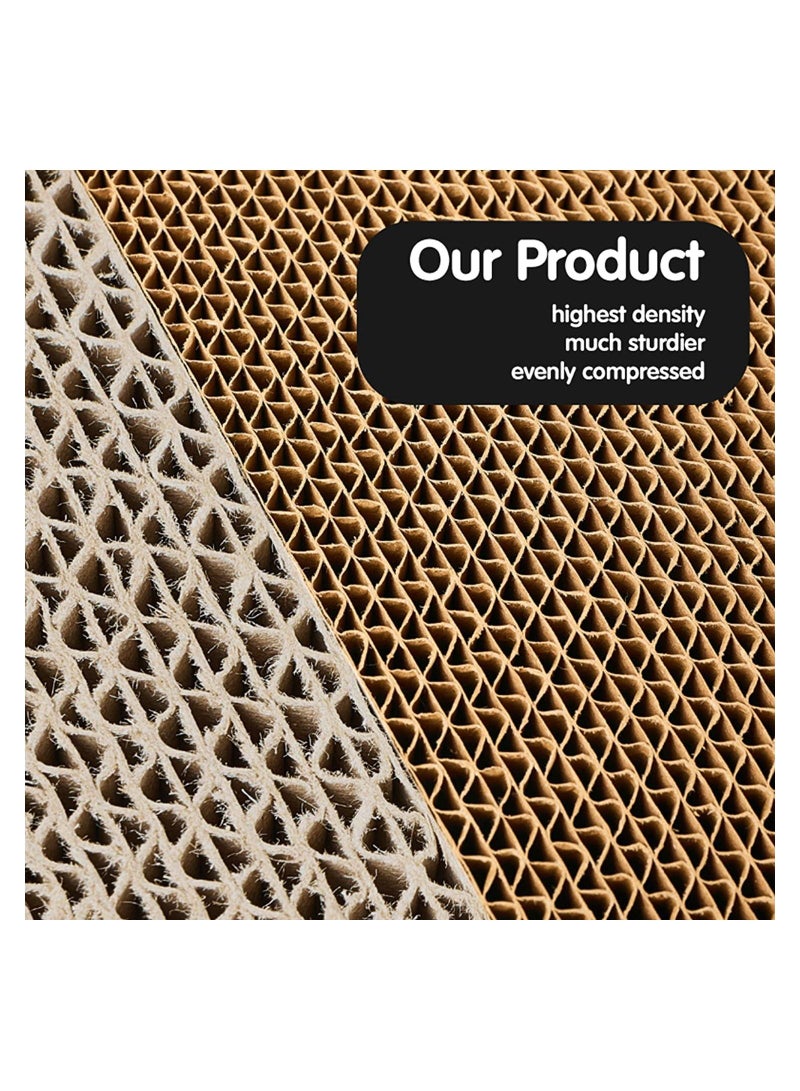 Cat Scratching Pad with Different Scratch Textures Wave Curved/Flat Shape Design Corrugated Cardboard Double-Sided Anti-Slip Durable Cardboard Cat Scratcher - Image 3