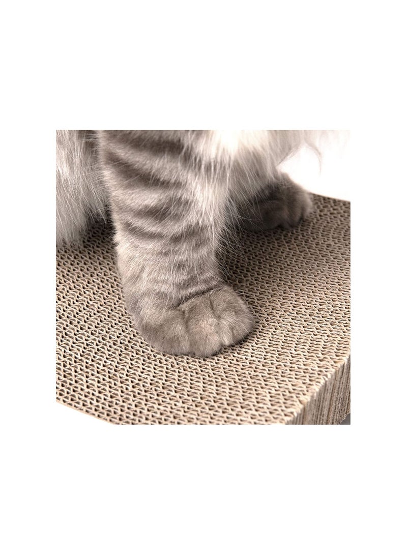 Cat Scratching Pad with Different Scratch Textures Wave Curved/Flat Shape Design Corrugated Cardboard Double-Sided Anti-Slip Durable Cardboard Cat Scratcher - Image 4