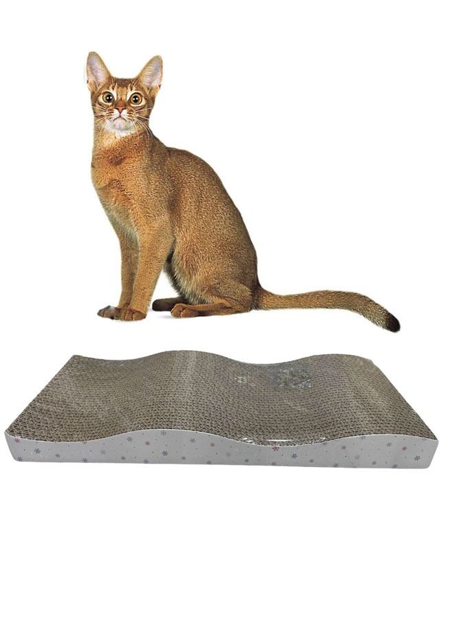 Cat Scratching Pad with Different Scratch Textures Wave Curved/Flat Shape Design Corrugated Cardboard Double-Sided Anti-Slip Durable Cardboard Cat Scratcher - Image 2