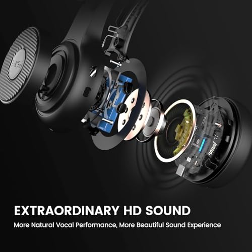 EKSA H16 Wireless Headset with AI Noise Cancelling Microphone, Bluetooth V5.2 Headphones with 2.4G USB Dongle & Mic Mute, 55Hours Playtime for Computer/Laptop/PC - Image 4