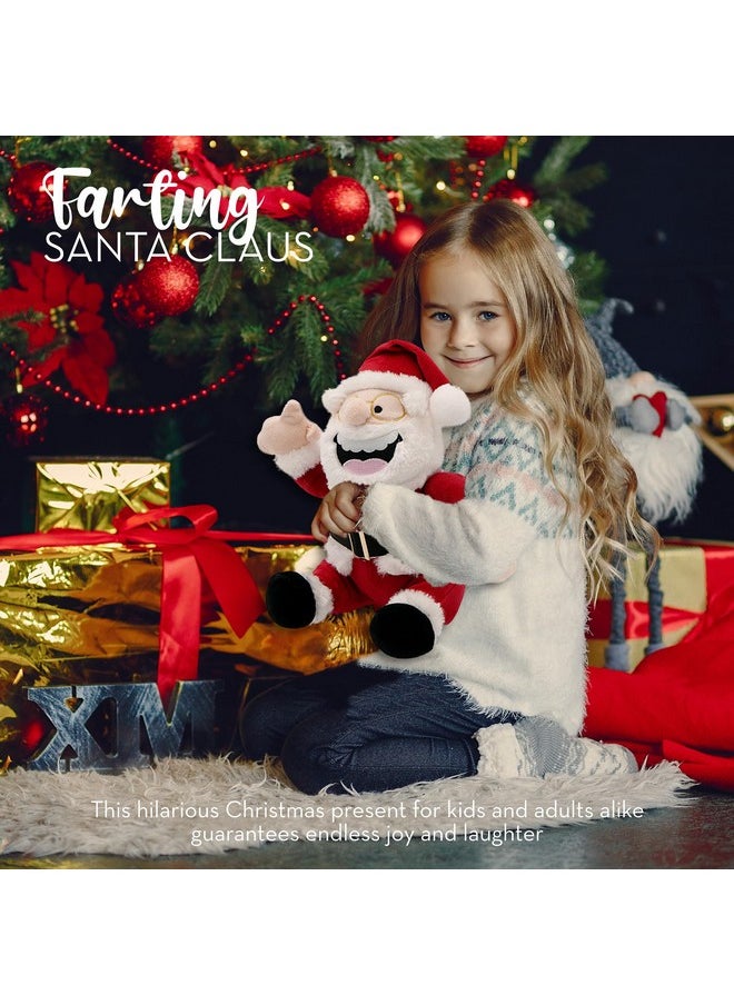4E's Novelty Farting Santa Claus 8 Inch Talking Animated Christmas Plush Toys For Kids 8" Funny Christmas Stuffed Animals Gag Gifts For Boys Girls Teens White Elephant Gift For Adults  - Image 3