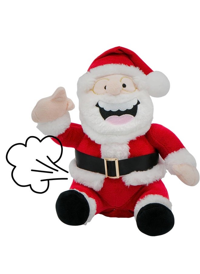 4E's Novelty Farting Santa Claus 8 Inch Talking Animated Christmas Plush Toys For Kids 8" Funny Christmas Stuffed Animals Gag Gifts For Boys Girls Teens White Elephant Gift For Adults  - Image 1