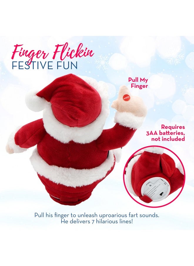 4E's Novelty Farting Santa Claus 8 Inch Talking Animated Christmas Plush Toys For Kids 8" Funny Christmas Stuffed Animals Gag Gifts For Boys Girls Teens White Elephant Gift For Adults  - Image 2