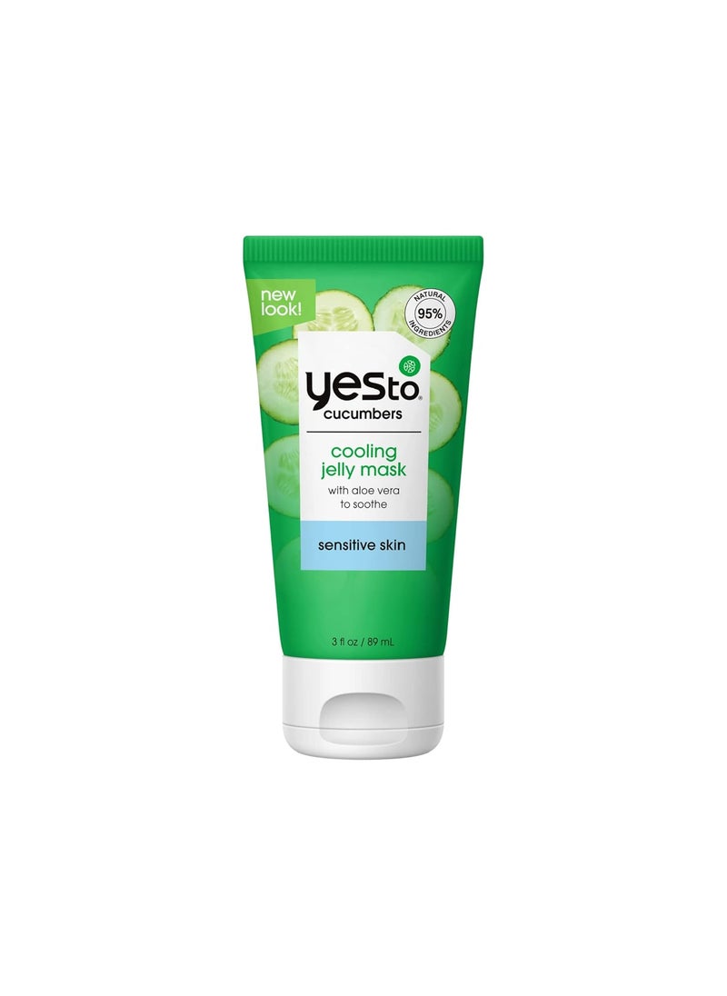 Yes To Yes To Cucumber Cooling Jelly Mask Hydrating Bouncy Lightweight Gel Mask That Leaves Skin Feeling Cool Soothed  Refreshed With Cucumber Extract  Antioxidants Natural Vegan  Cruelty Free 3 Fl Oz 