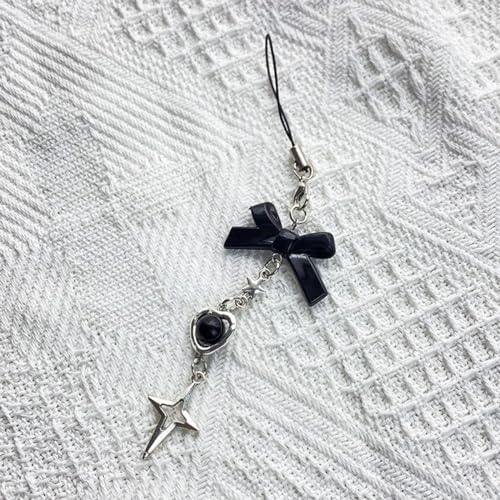 cioatu Cute Y2K Phone Charm Aesthetic Cellphone Chain Strap Lanyard For Phone Pink Strawberry Butterfly PhoneCharms for Bag Keychain Airpods Camera (Bow+Strawberries) - Image 5