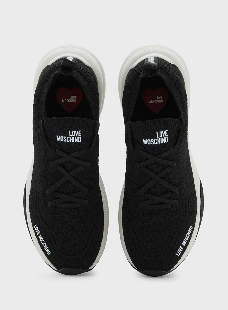 Love Moschino Lace Up Low Top Sneakers