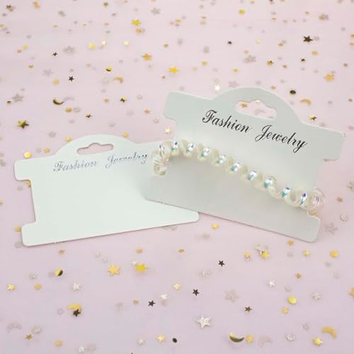 Creaides 100pcs Jewelry Display Cards - Bracelet Necklace Earrings Hanging Cards (3.82x2.95 in, White) - Image 4