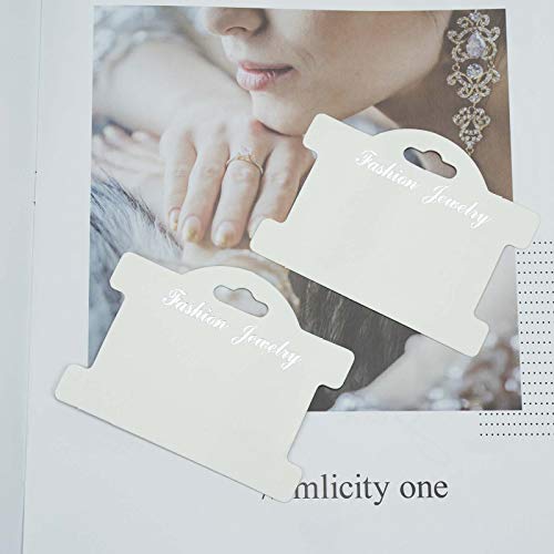 Creaides 100pcs Jewelry Display Cards - Bracelet Necklace Earrings Hanging Cards (3.82x2.95 in, White) - Image 5