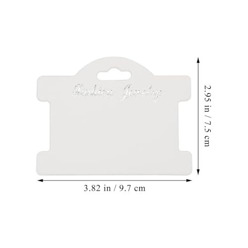 Creaides 100pcs Jewelry Display Cards - Bracelet Necklace Earrings Hanging Cards (3.82x2.95 in, White) - Image 2